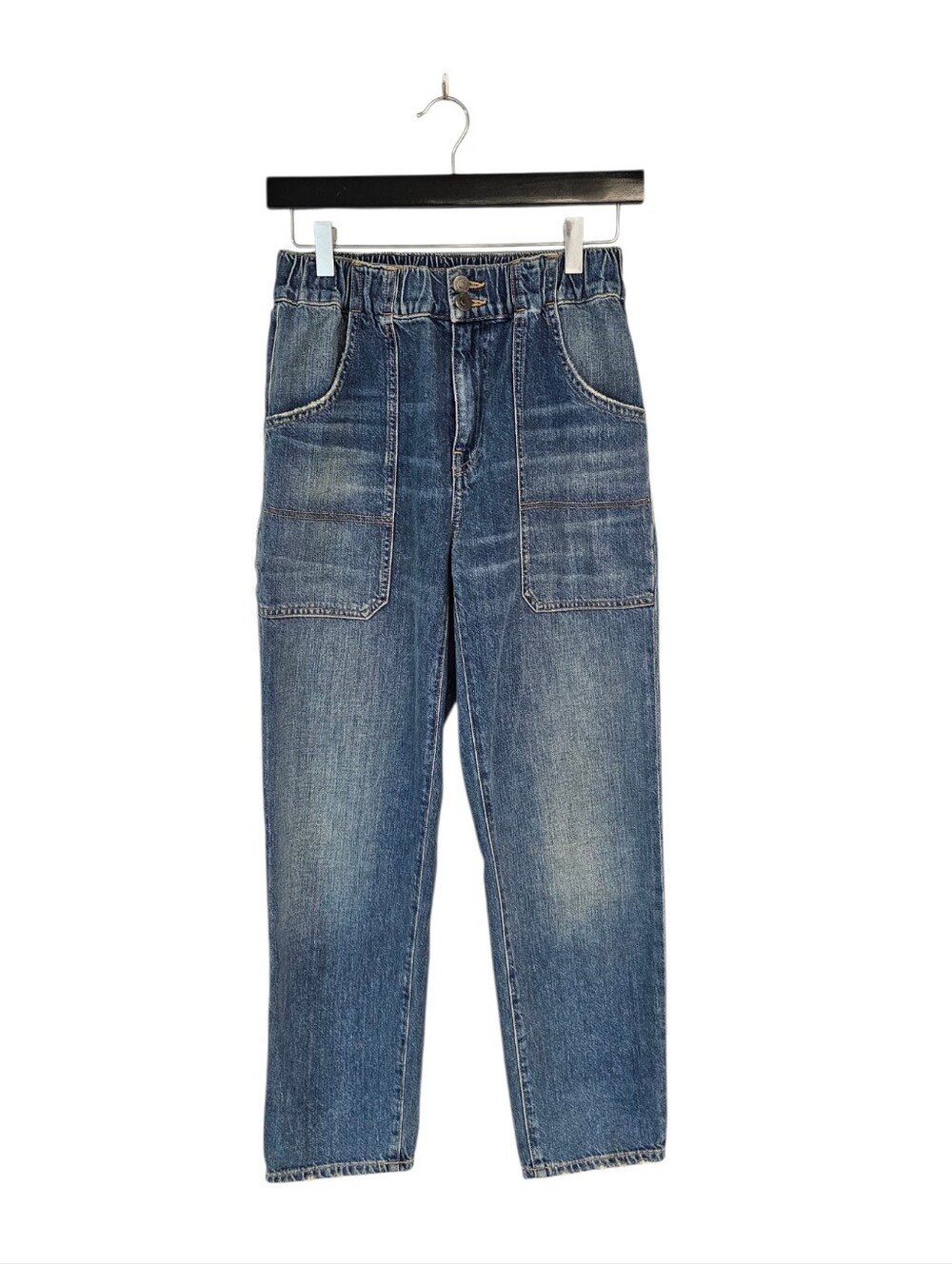 Veronica Beard Arya Straight High Rise Stretchable Waist Blue Jeans 26 Preowned